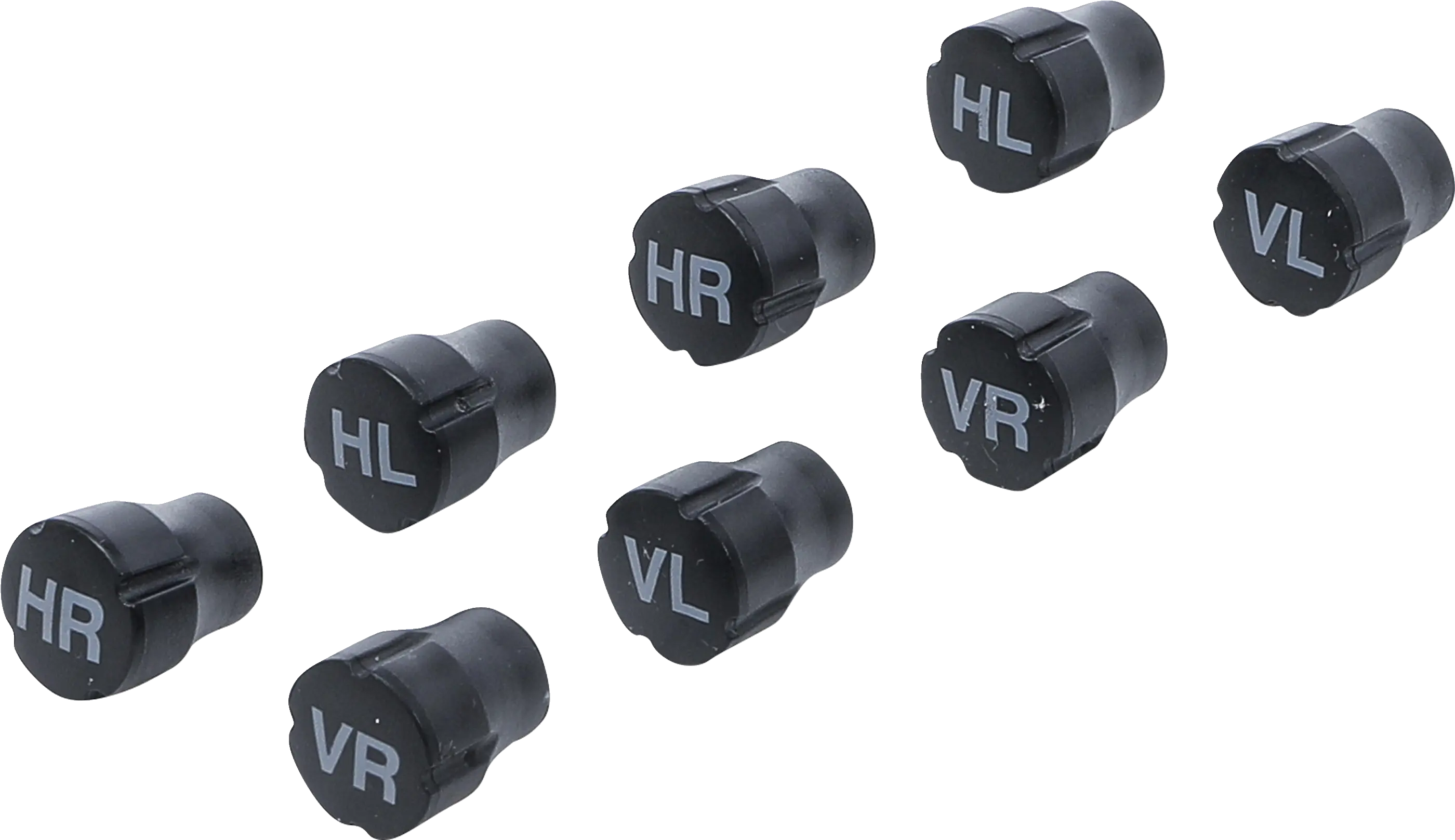 Jeu de capuchons de valve en matière plastique | pour le marquage des pneus | 8 pièces