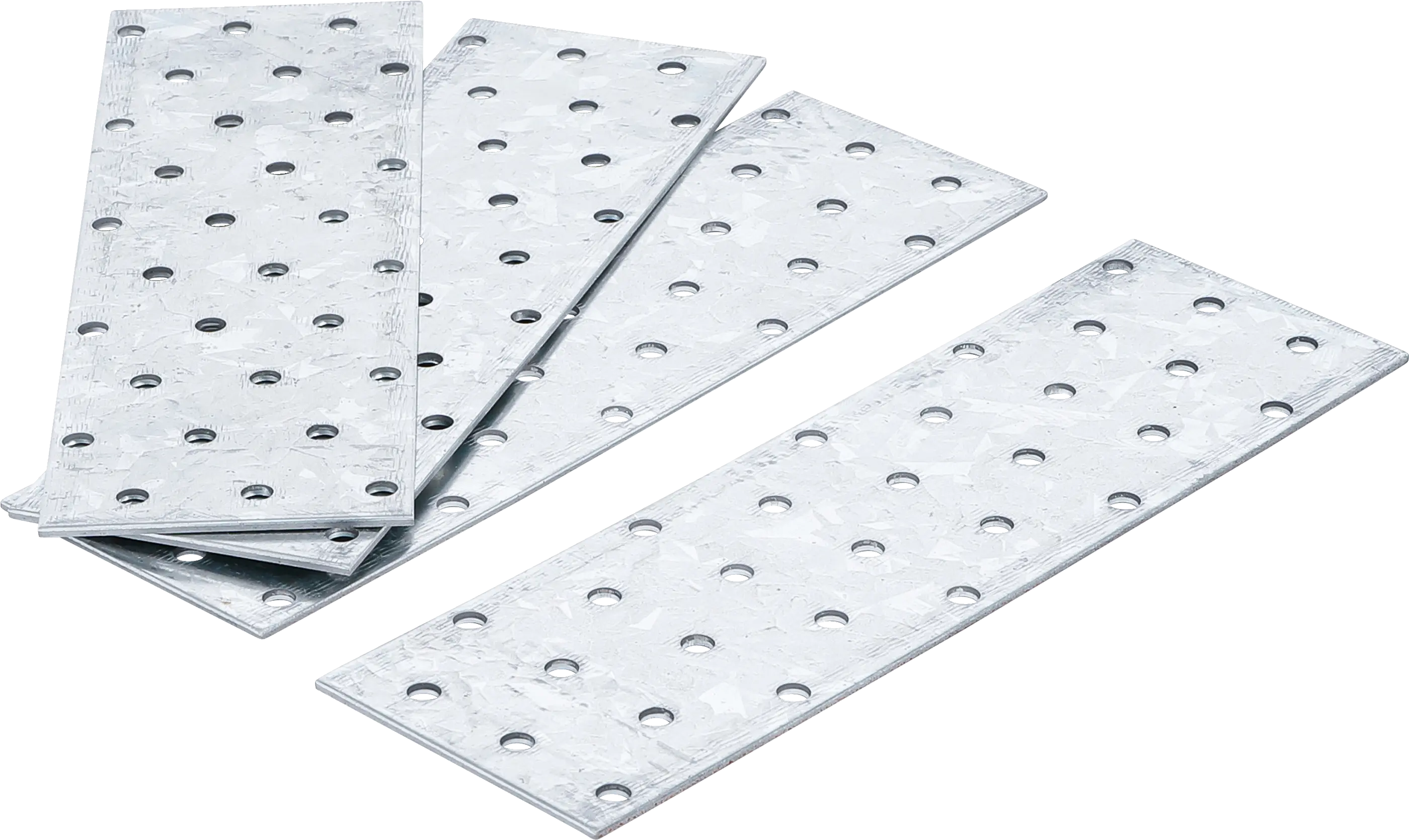 Assortiment de tôles d’acier perforées | 200 x 60 x 2 mm | 4 pièces
