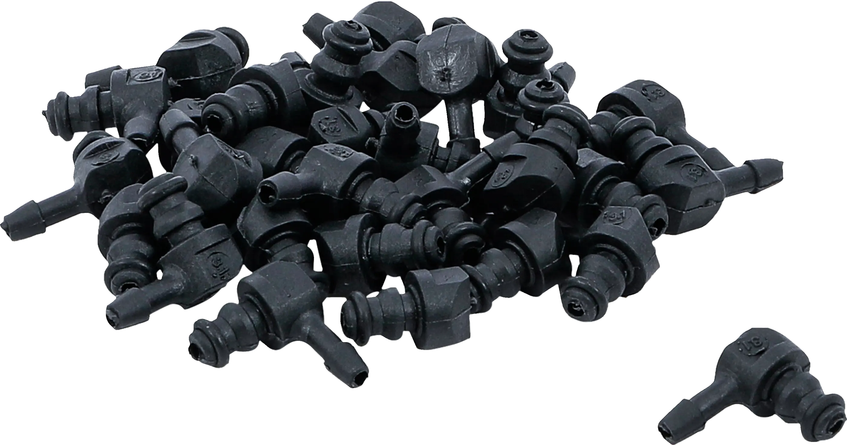 Jeu de raccords tuyau en matière plastique | en forme de L | 30 pièces