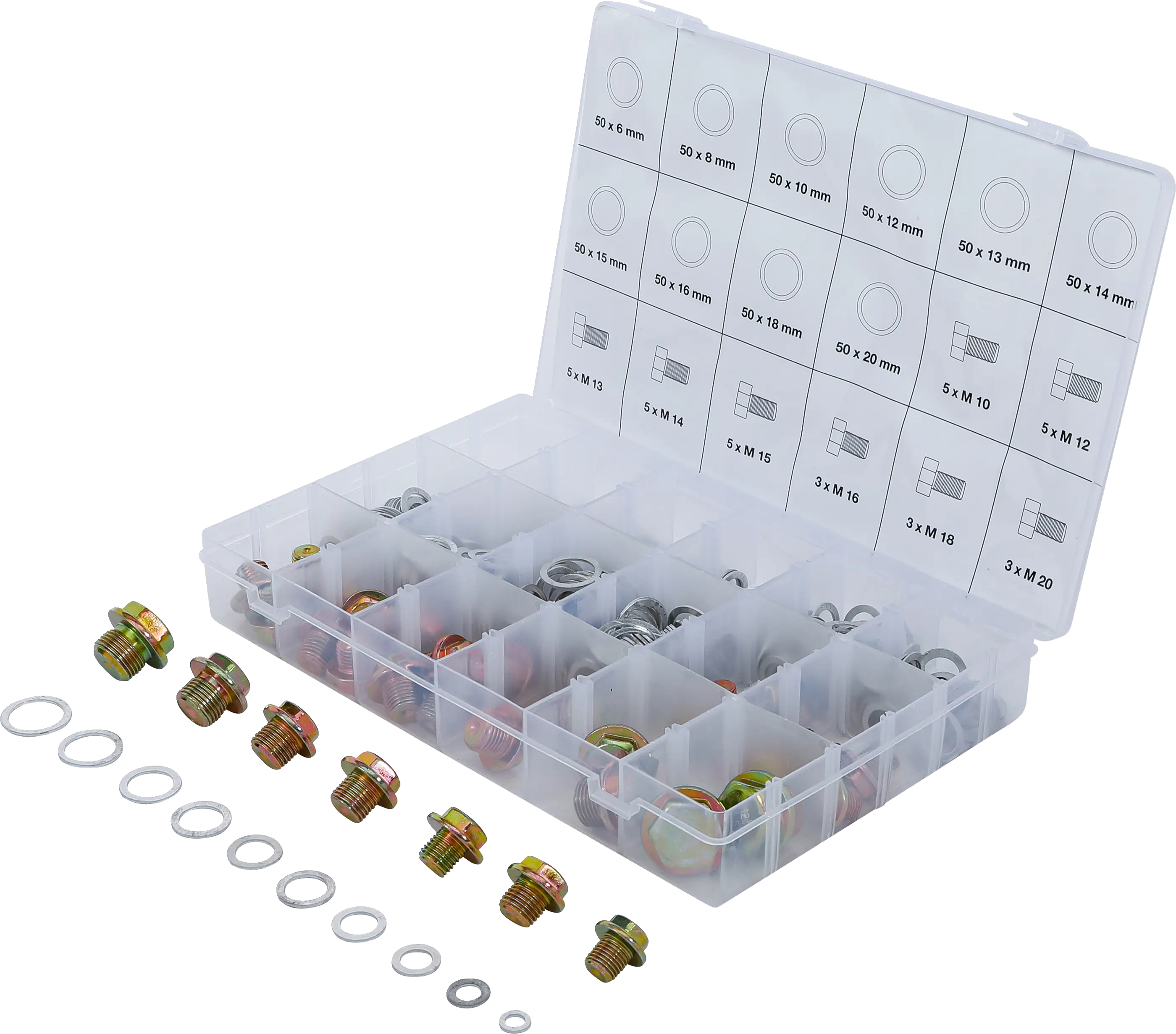 Assortiment de bouchons de vidange et joints alu | 534 pièces