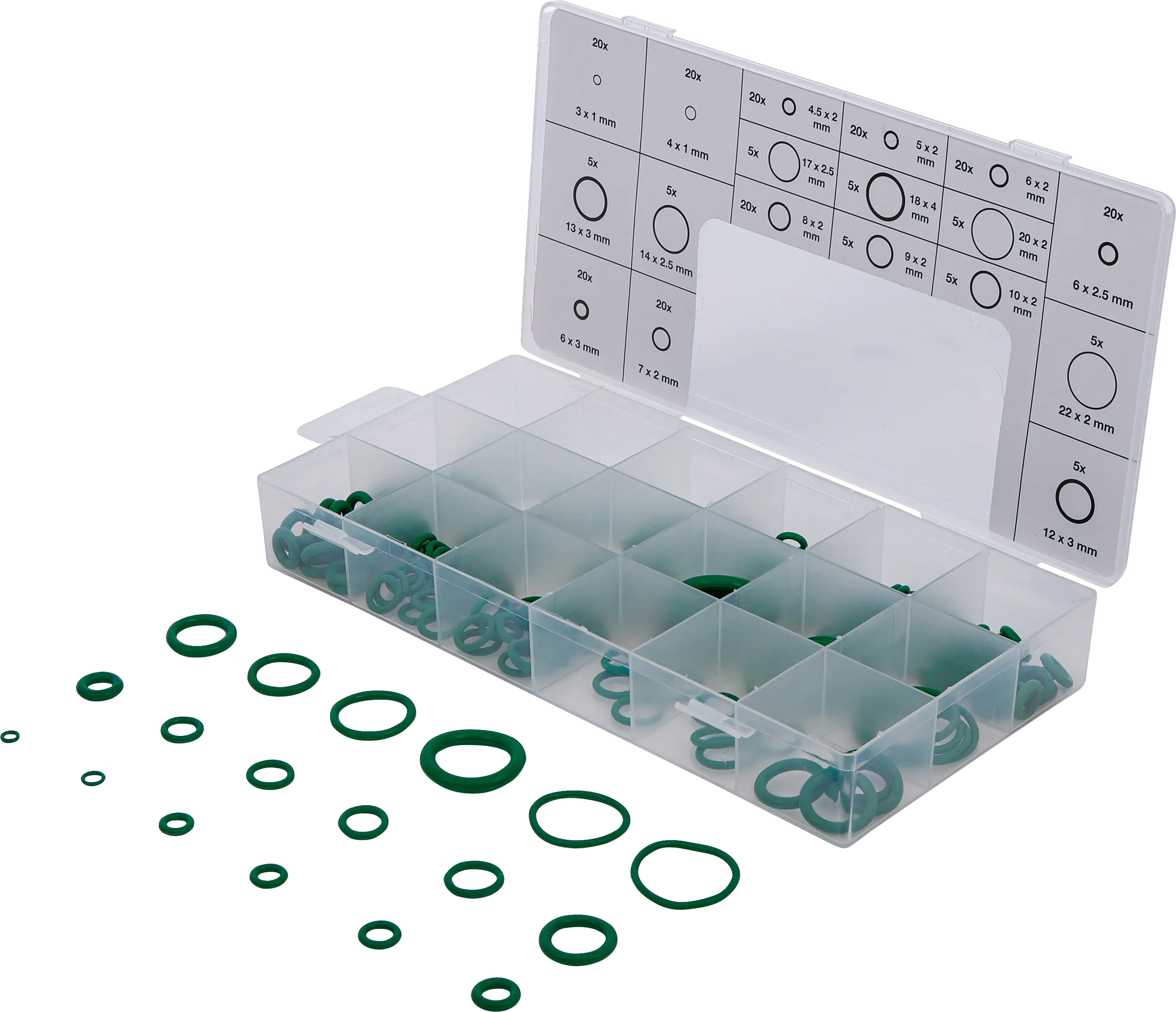 Assortiment de joints toriques | Ø 3 22 mm | 225 pièces