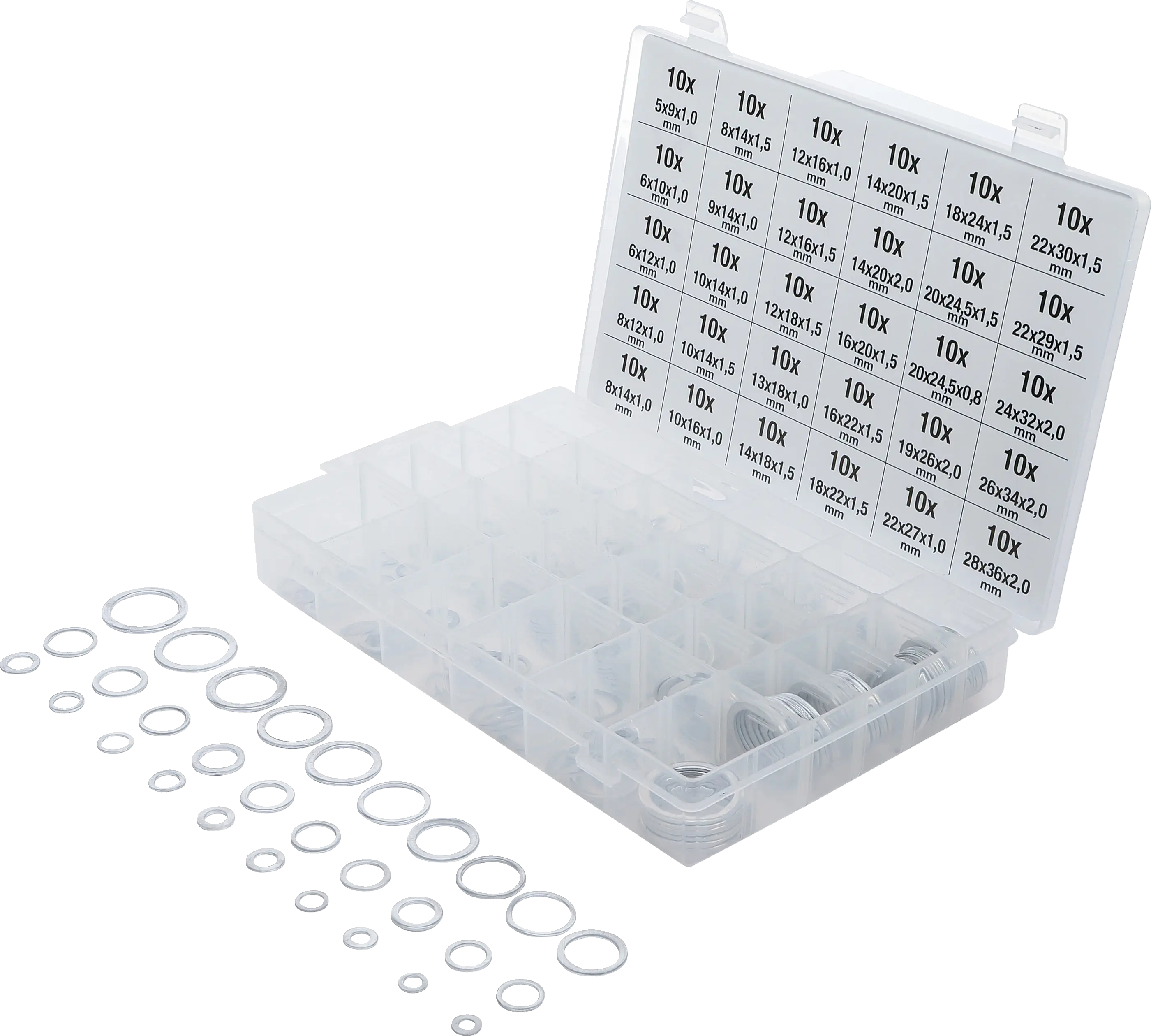 Assortiment de joints d’étanchéité | aluminium | 300 pièces