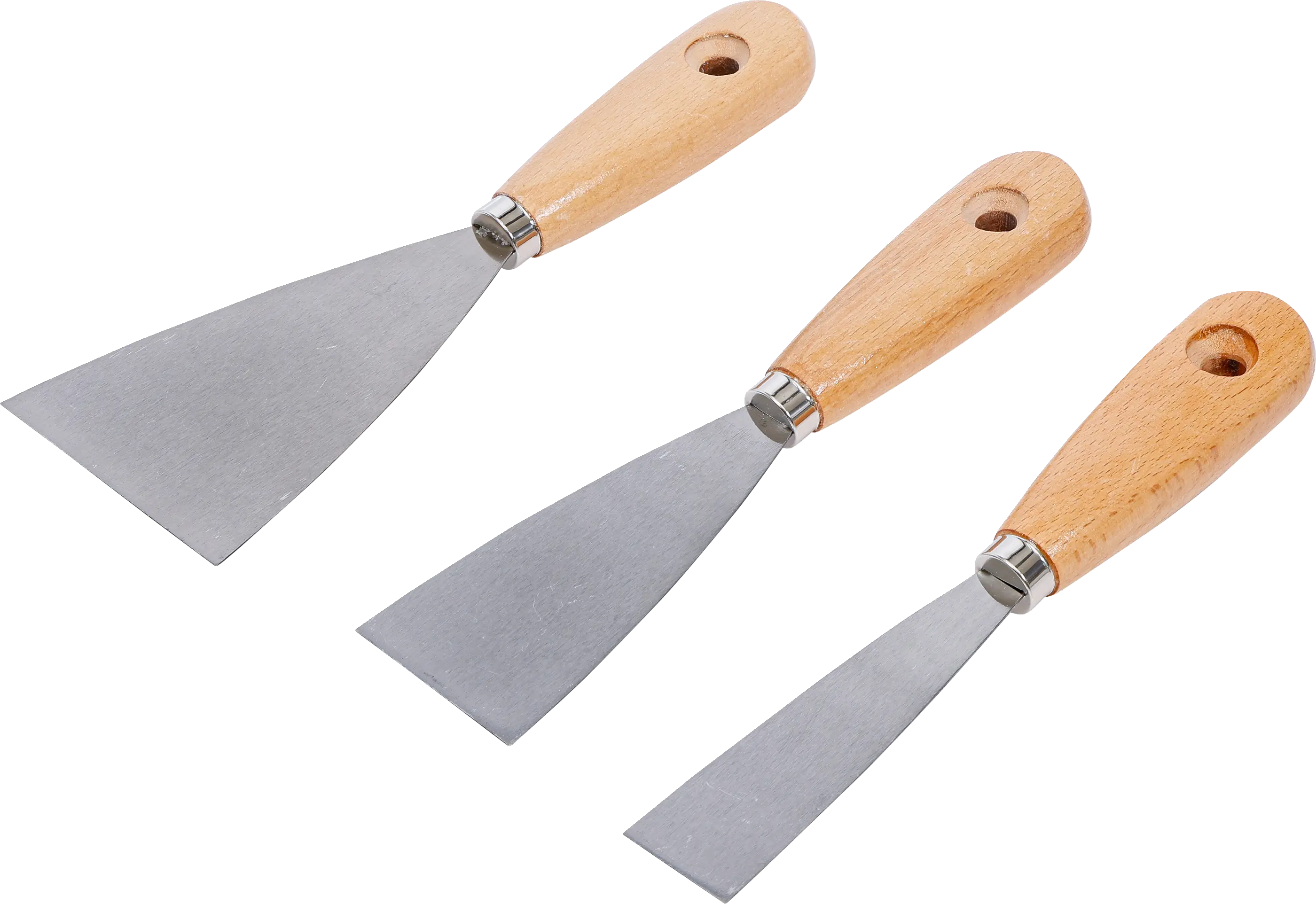 Jeux de spatules | Poignée en bois | 30 / 50 / 80 mm | 3 pièces