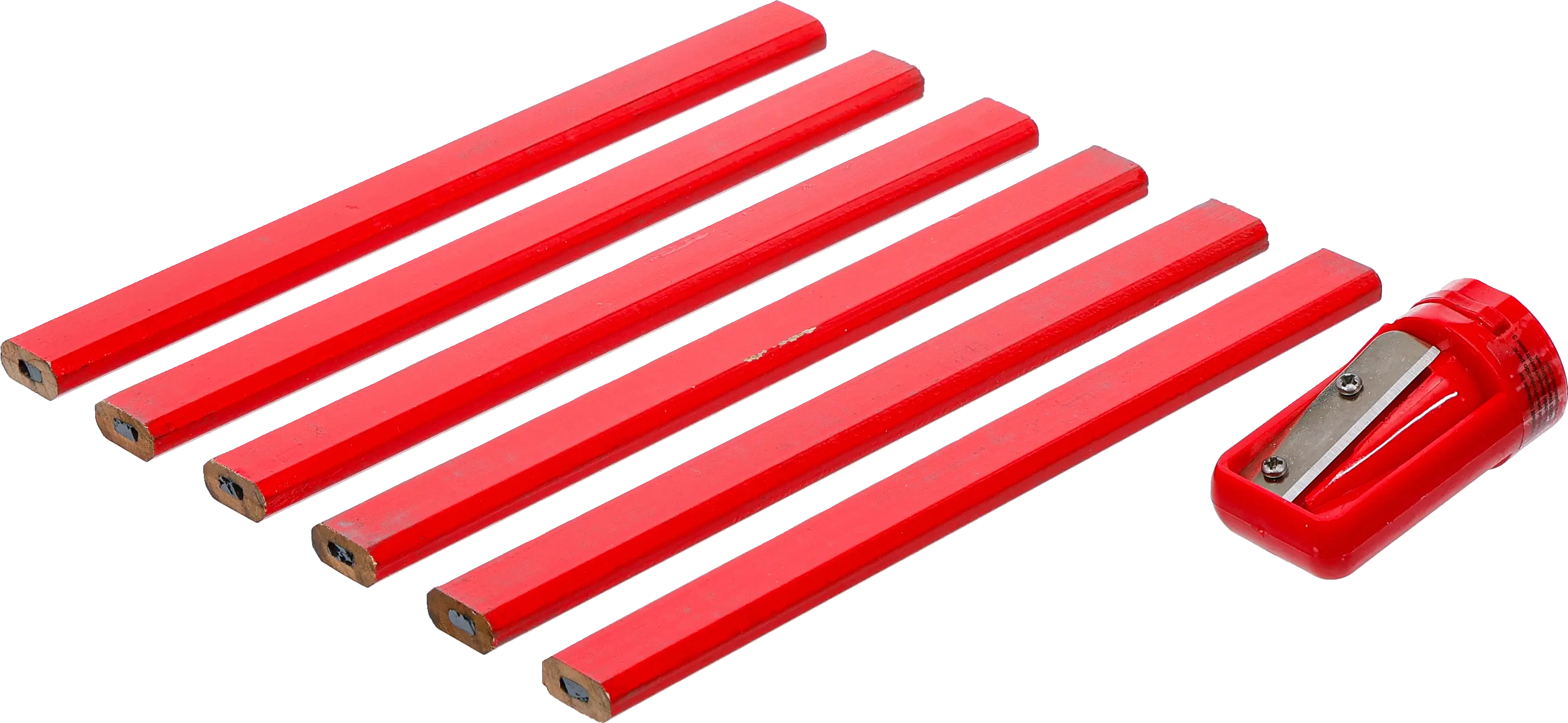 Crayons de menuisier | 175 mm | avec taille-crayon | 7 pièces