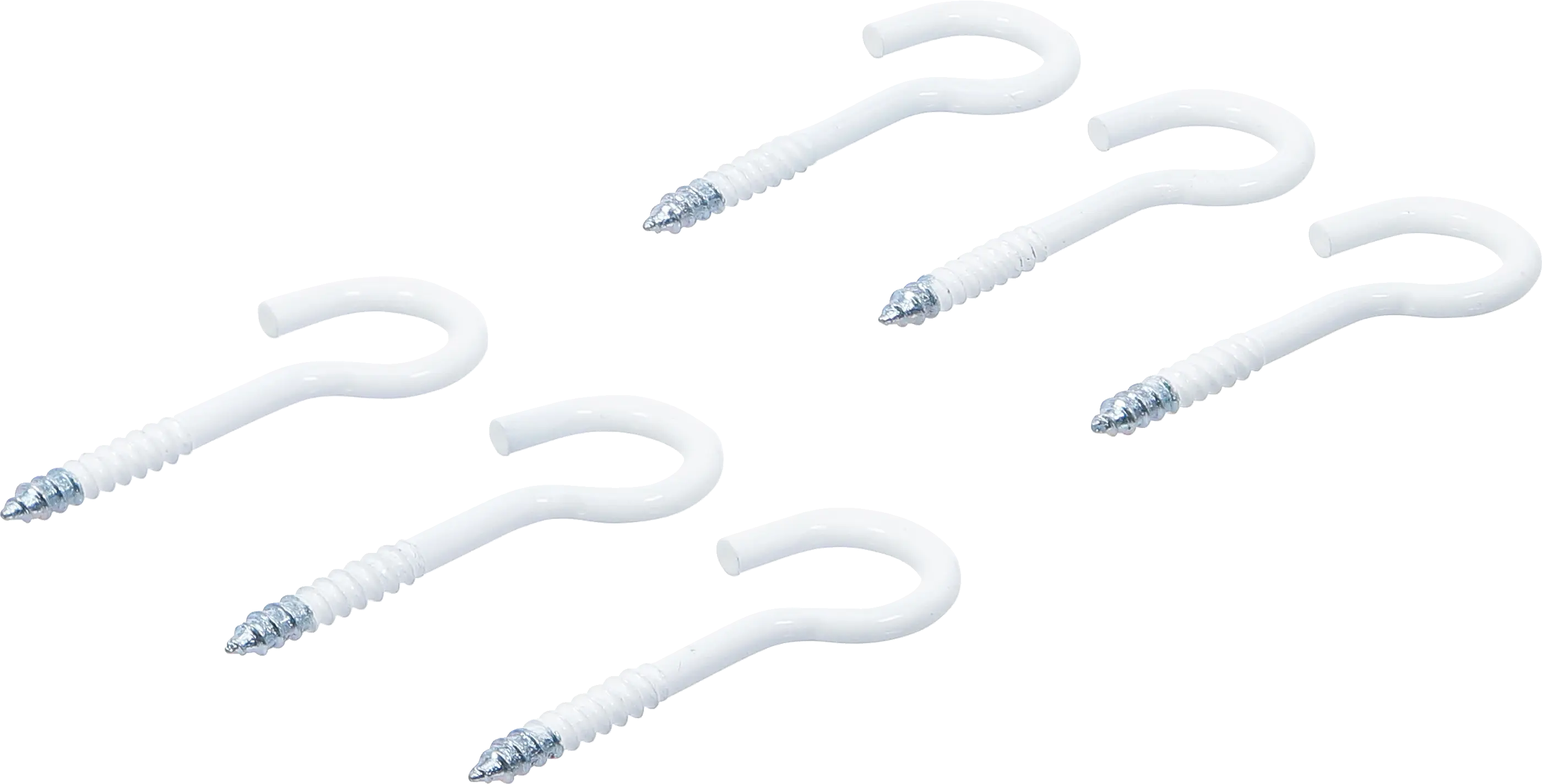 Assortiment de crochets à visser | blanc | revêtement en matière plastique | 60 mm | 6 pièces