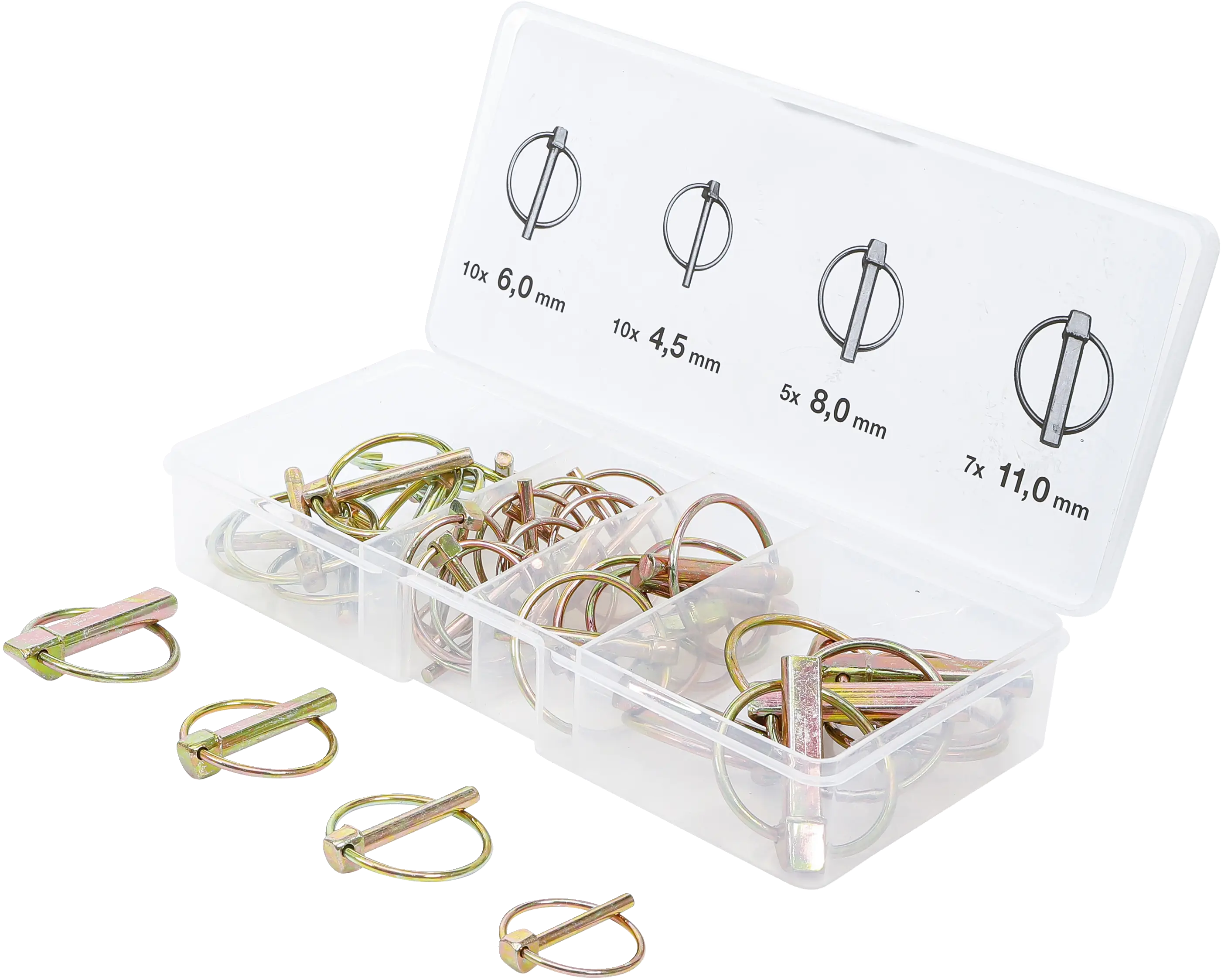 Assortiment de goupilles à clip | Ø boulon 4,5 - 11 mm | 32 pièces