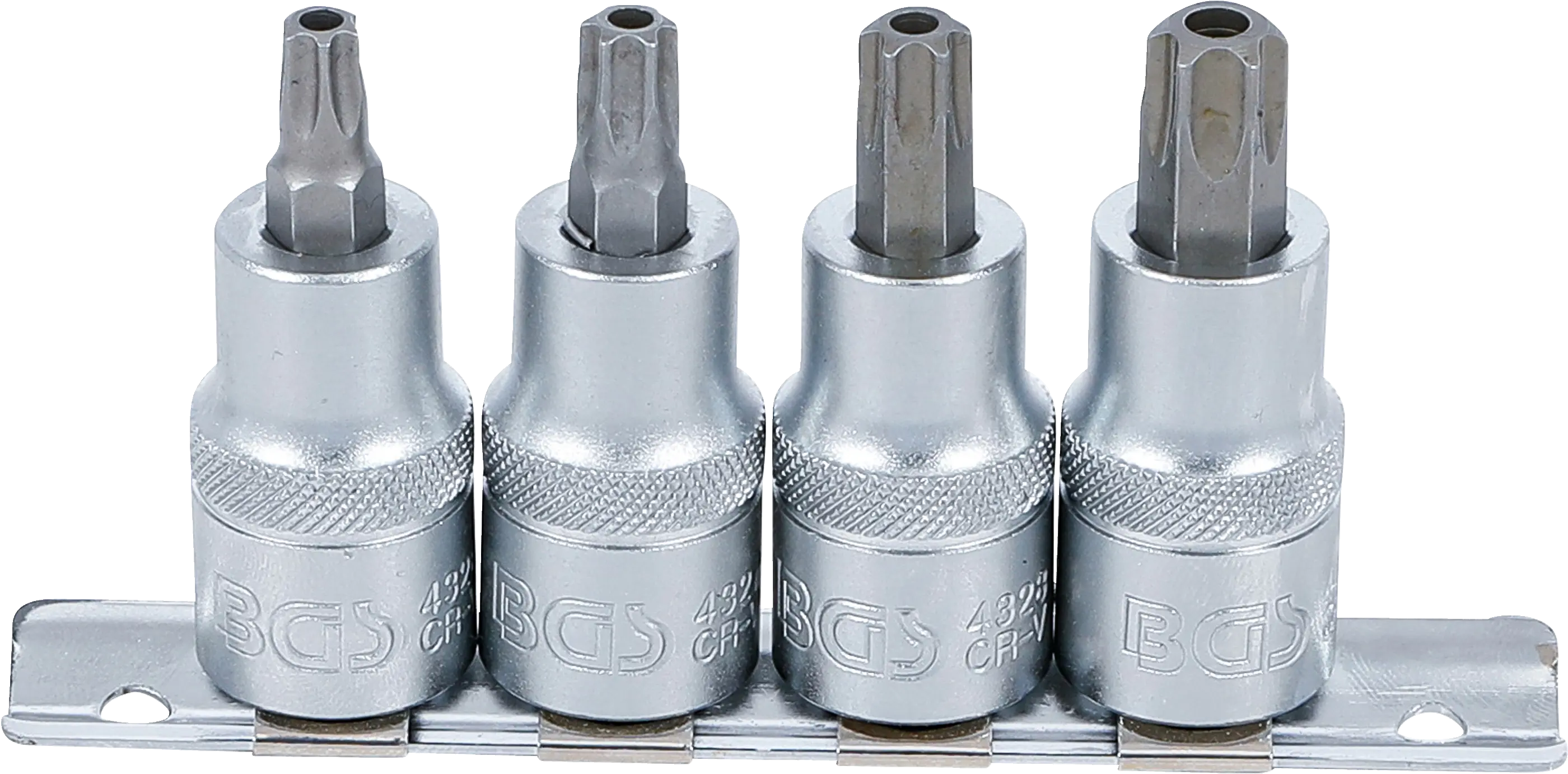 Jeu de douilles à embouts | 12,5 mm (1/2") | Profil T (pour Torx) avec perçage T40 - T55 | 4 pièces