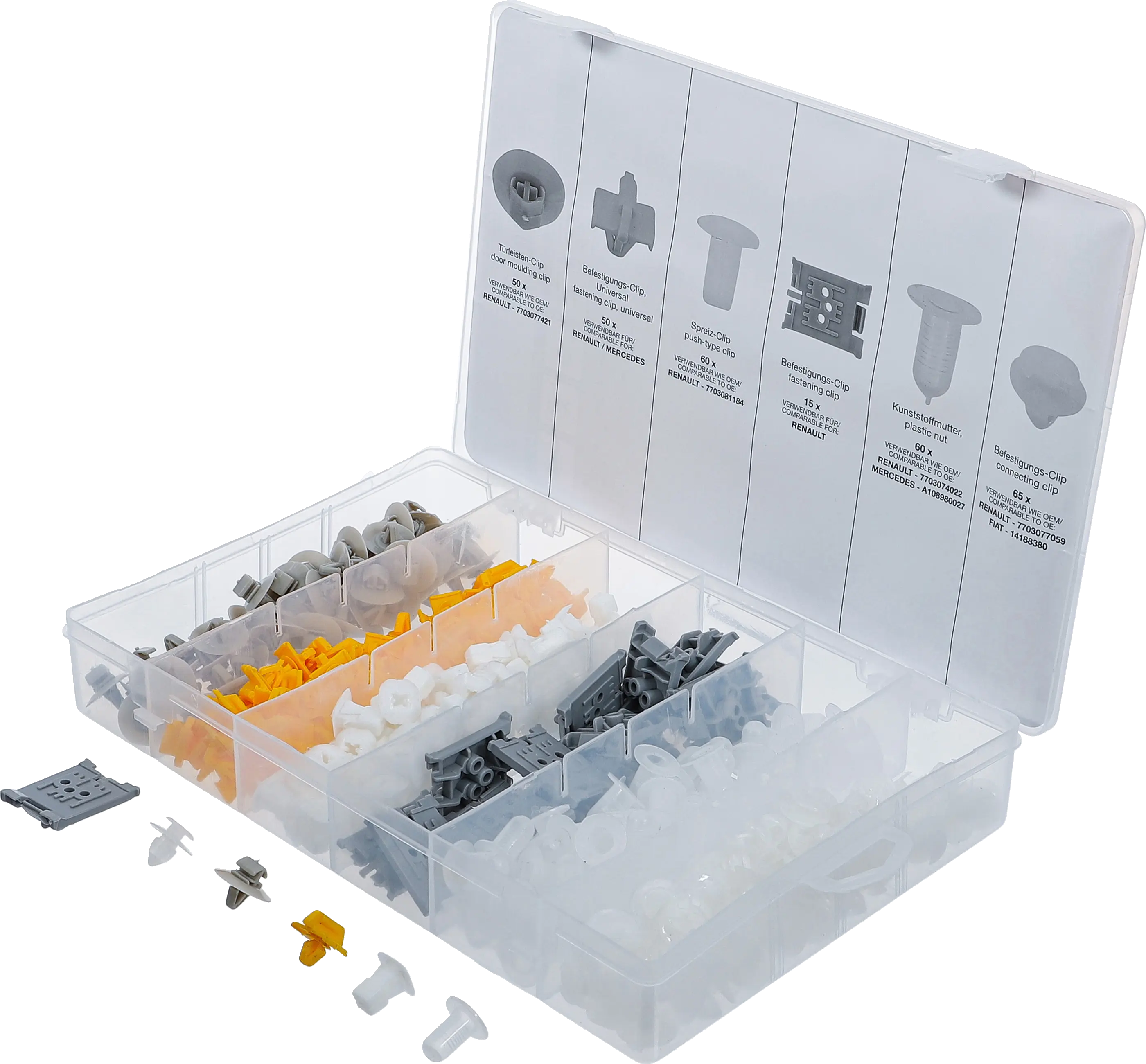 Assortiment de clips de fixation automobiles pour Renault | 300 pièces