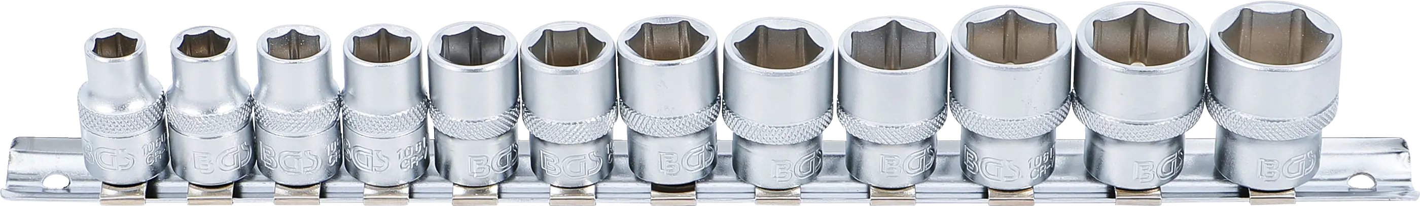 Jeu de Douilles, six pans | 10 mm (3/8") | 8 - 19 mm | 12 pièces