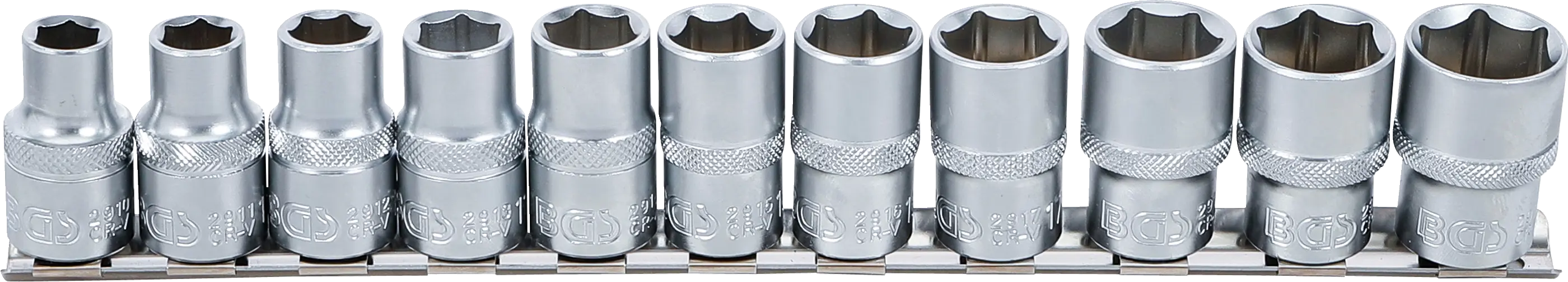 Jeu de Douilles, six pans | 12,5 mm (1/2") | 10 - 21 mm | 11 pièces