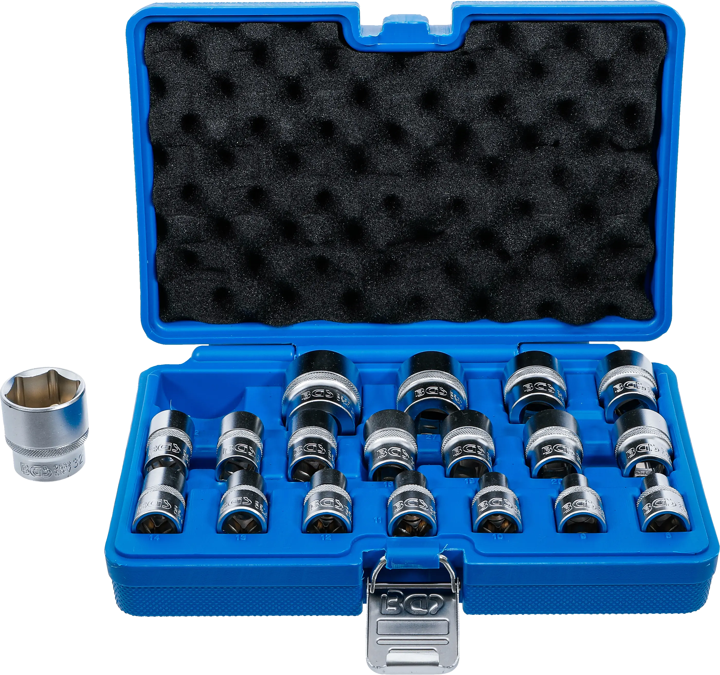 Jeu de Douilles, six pans | 12,5 mm (1/2") | 8 - 32 mm | 19 pièces