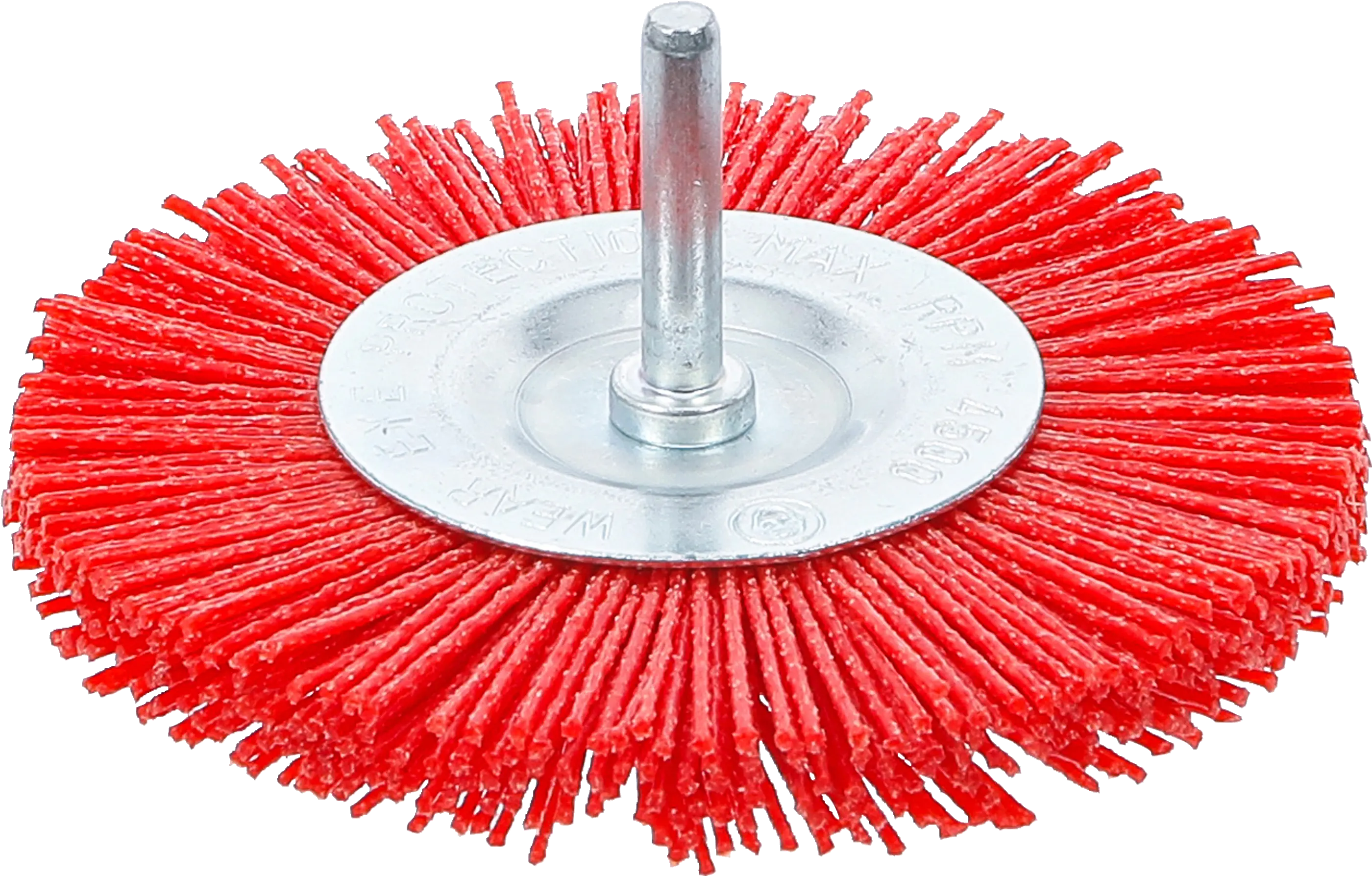 Brosse plate nylon | 100 mm | tige 6 mm