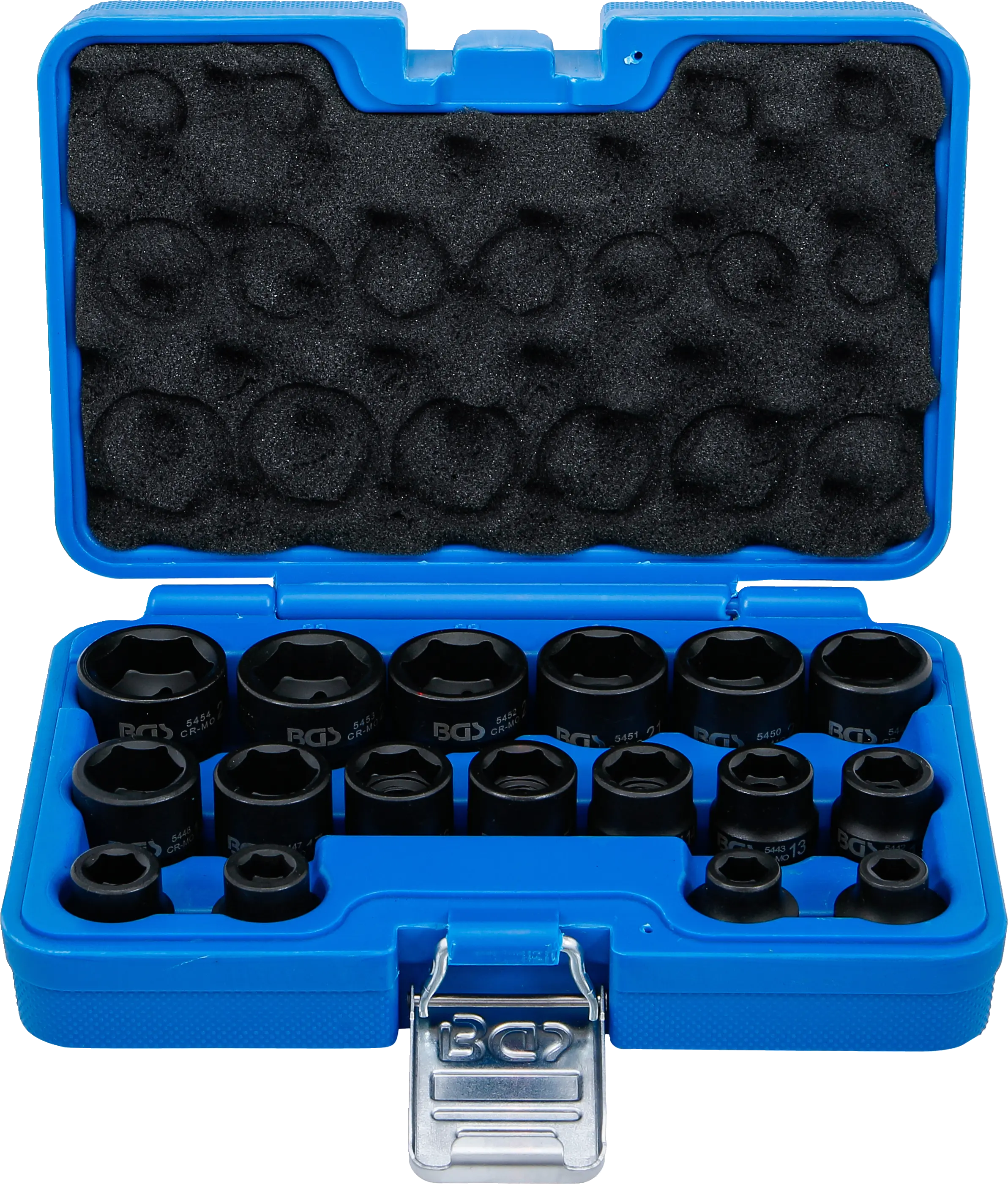 Jeu de douilles à choc, six pans, extra plates | 12,5 mm (1/2") | 8 - 24 mm | 17 pièces