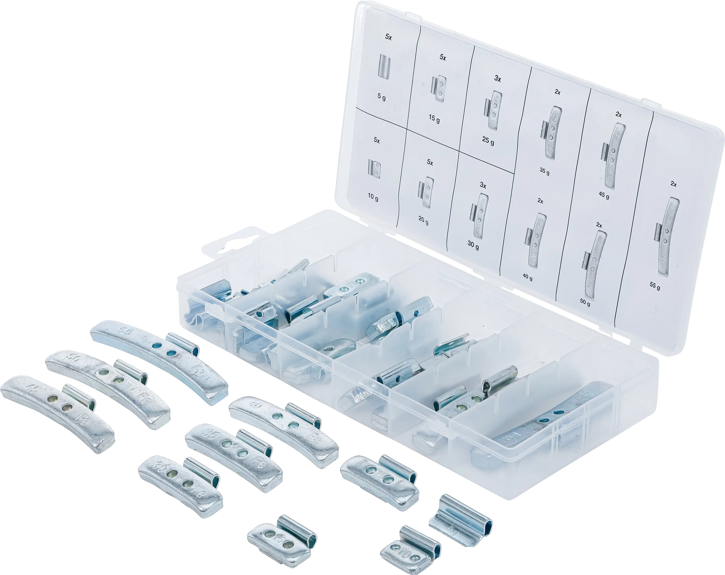 Assortiment de poids d’équilibrage | 36 pièces