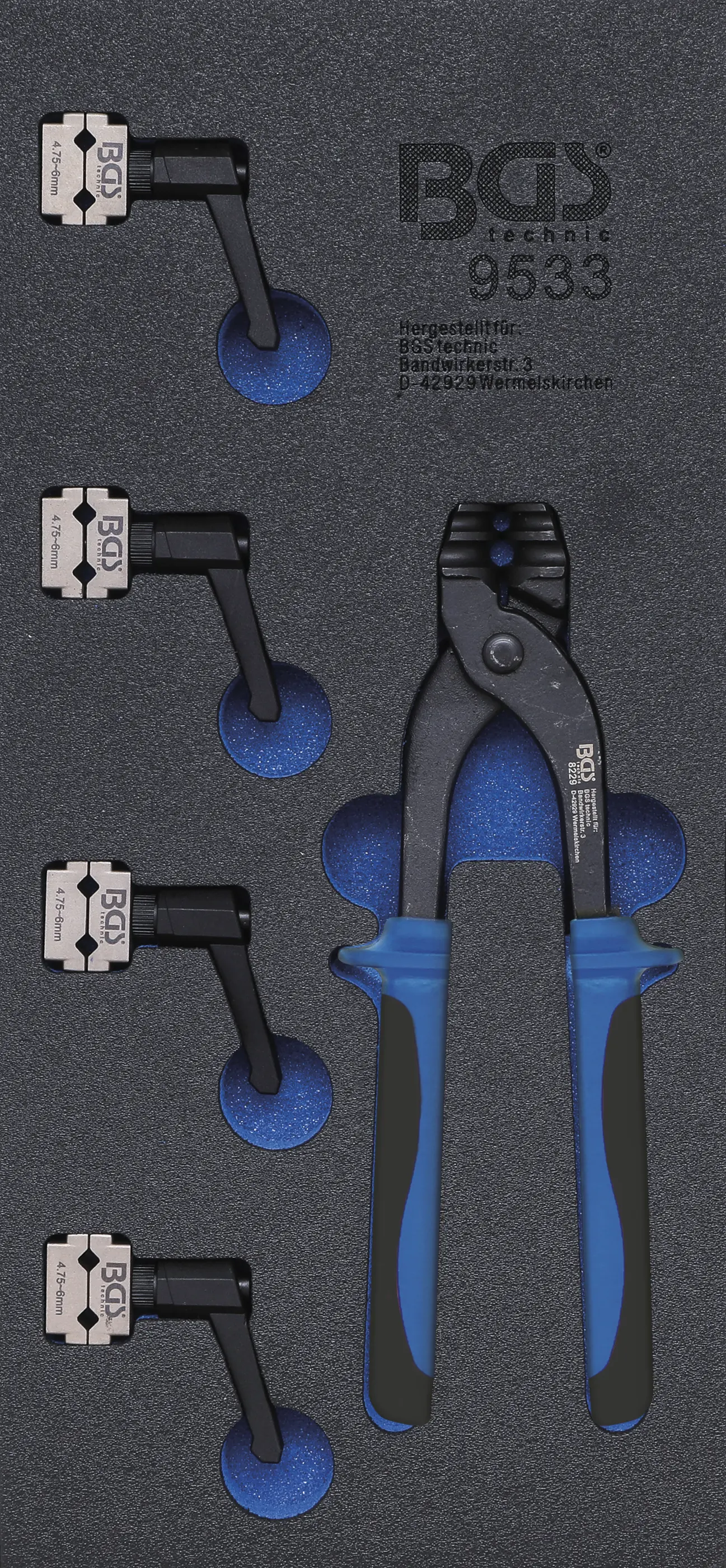 Insert de servante d'atelier 1/3 : Kit de cintrage de tuyaux de freins avec colliers | 4,75 + 6 mm