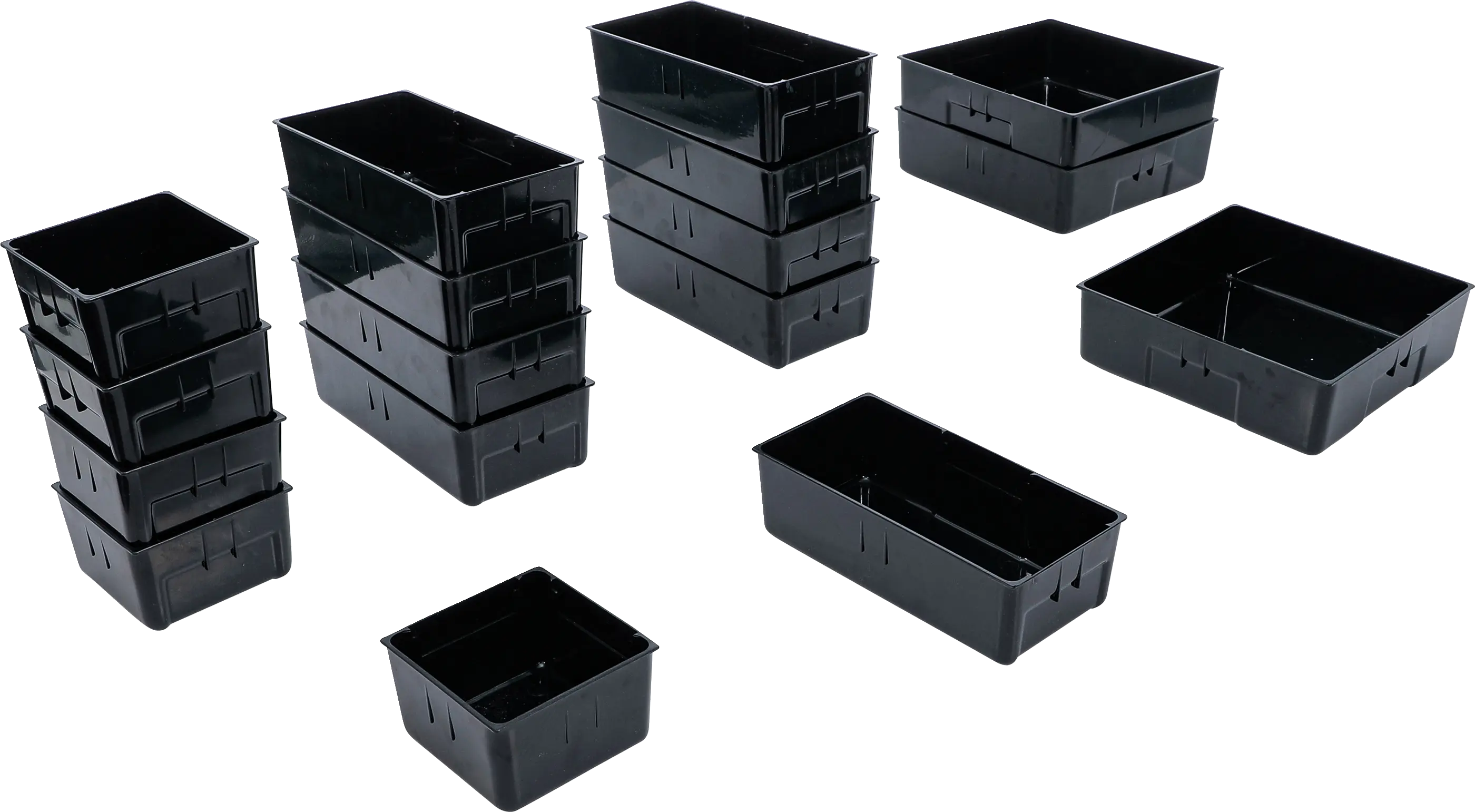 Compartiments de rangement en matière plastique | pour servante d’atelier | 17 pièces