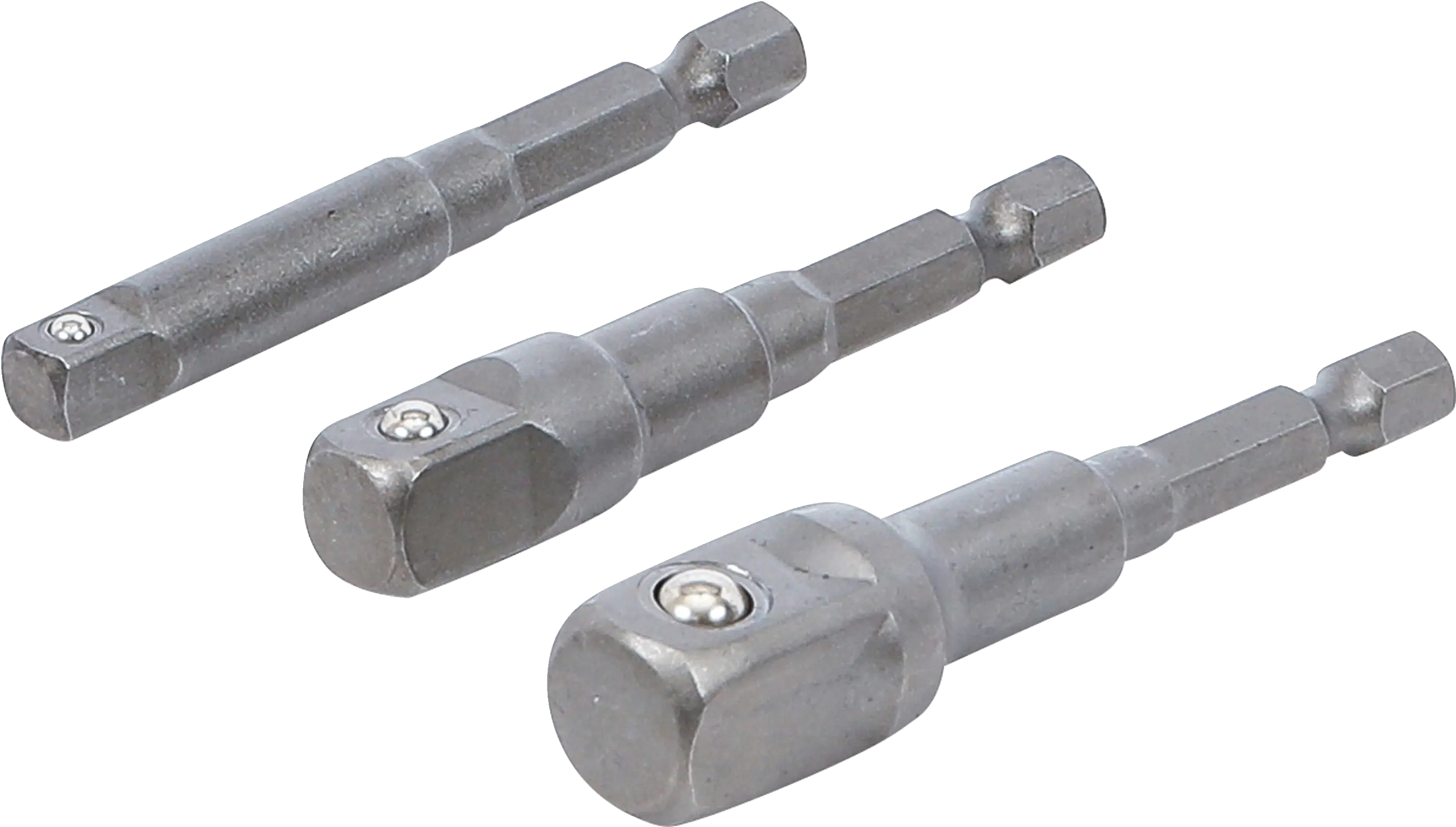 Jeu d’adaptateurs pour visseuses | Hexagone mâle 6,3 mm (1/4") | Hexagone femelle 6,3 mm (1/4") / 10 mm (3/8") / 12,5 mm (1/2") | 3 pièces