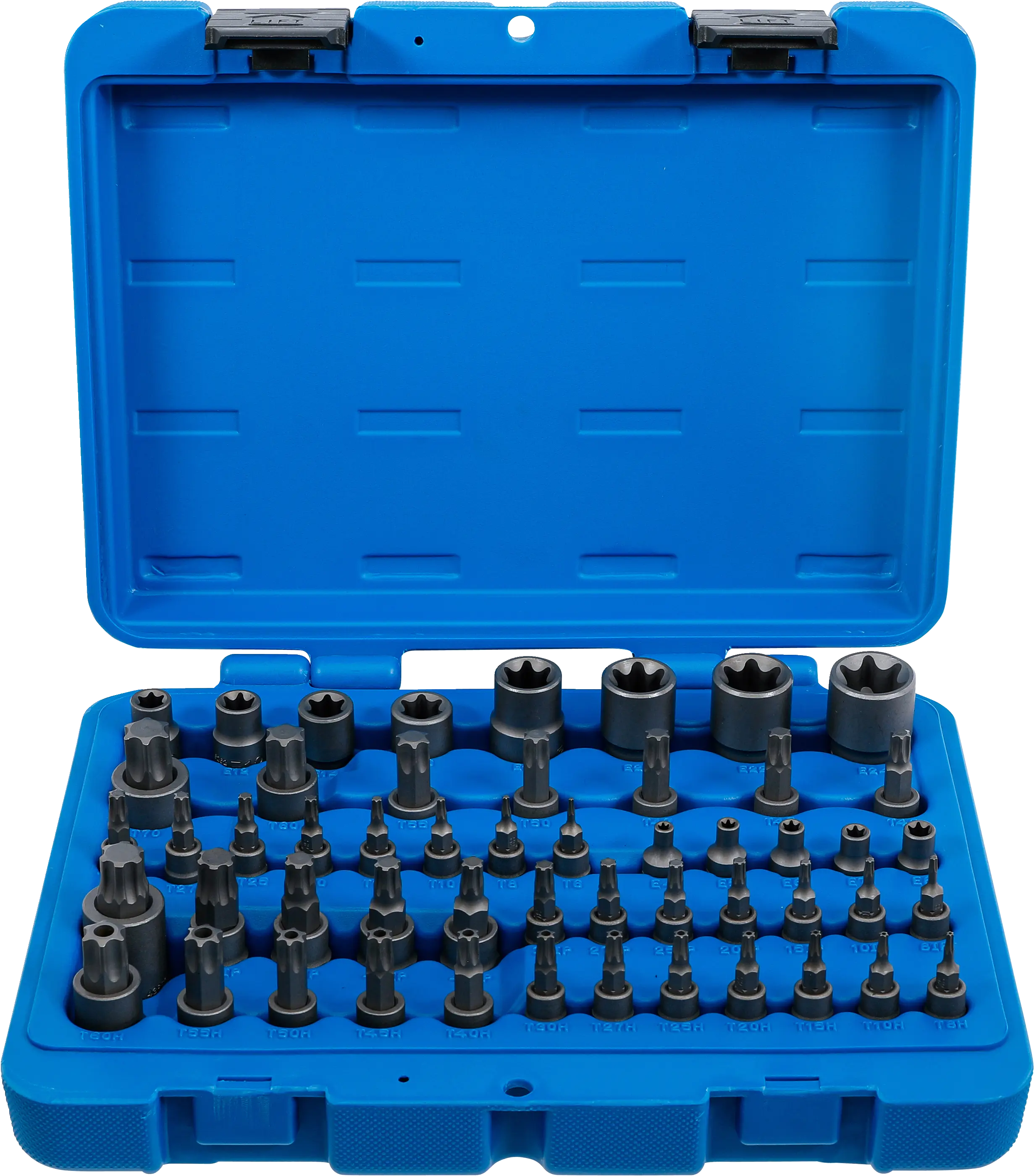Jeu d’embouts et de douilles | Profil E/T (pour Torx)/Profil T (pour Torx) avec perçage/Profil TP (pour Torx Plus) | 52 pièces
